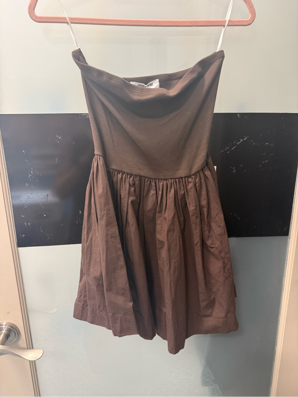 Double Zero Brown Strapless Circle Mini Dress